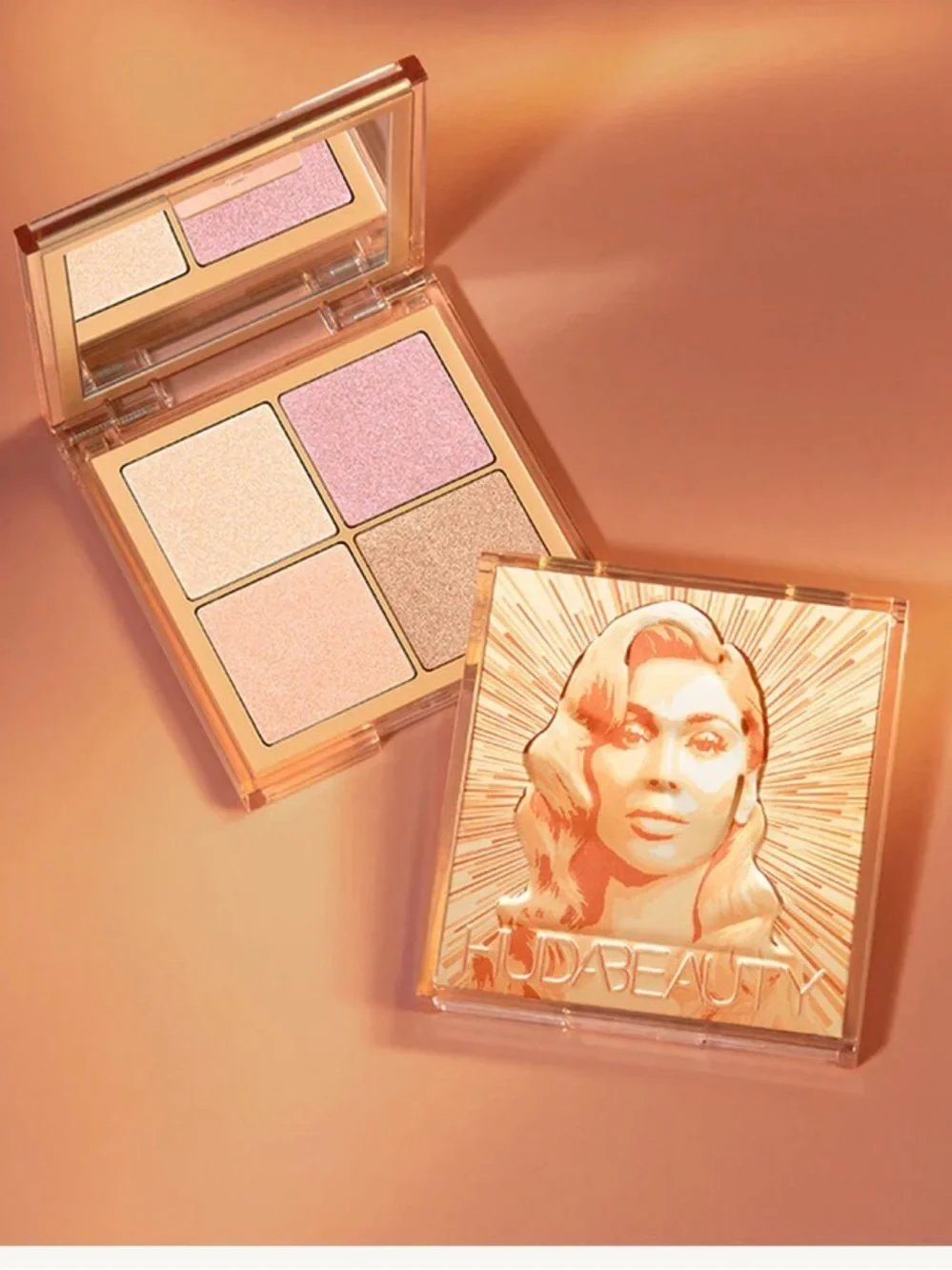 HUDA BEAUTY Rose & Champagne Glow Highlighter Quad